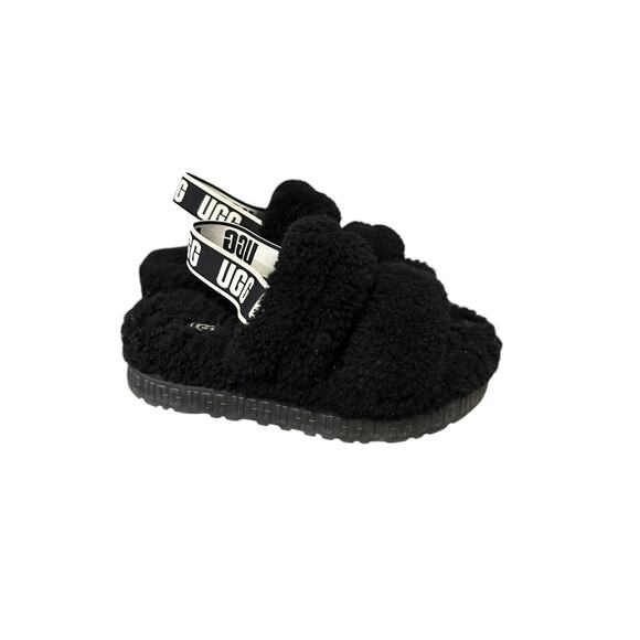 UGG Australia Women Fluff Yeah Slide Black Sandals US Size 9 - Picture 2 of 6